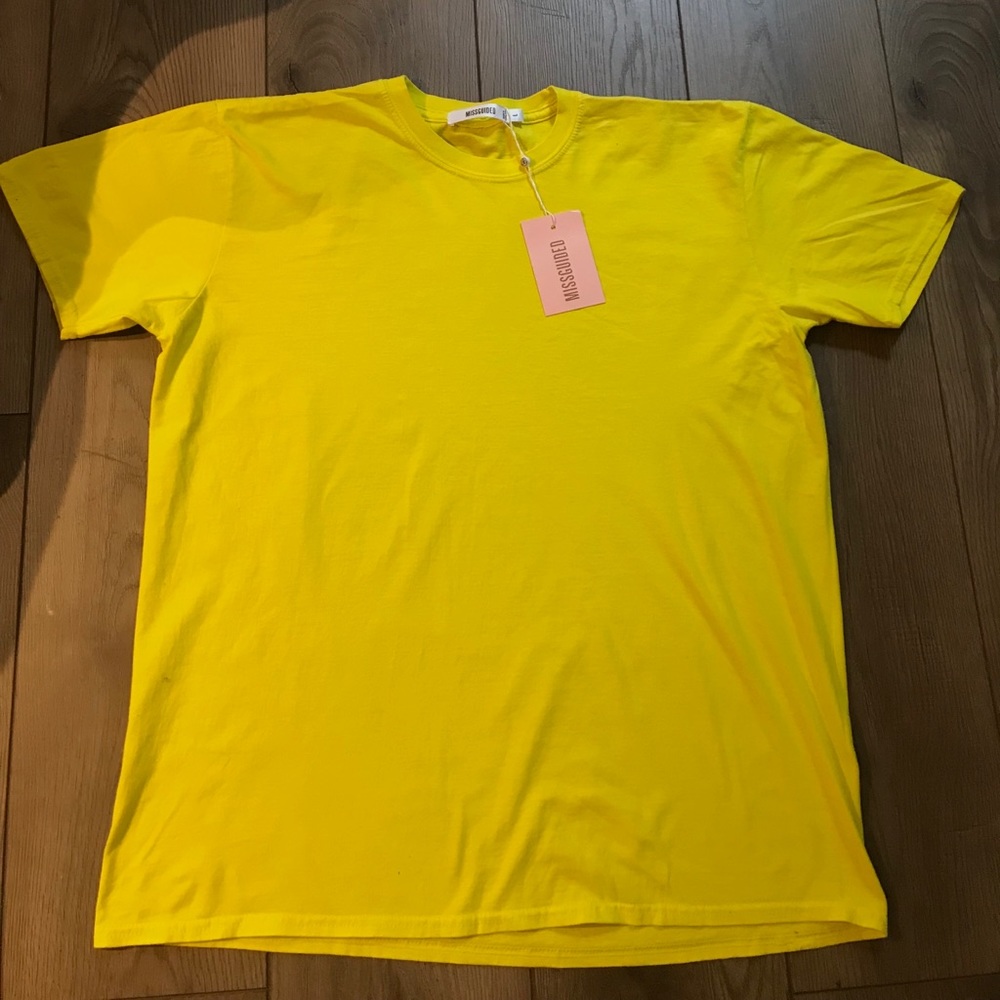 Neon Yellow Black Planet Graphic T-Shirt